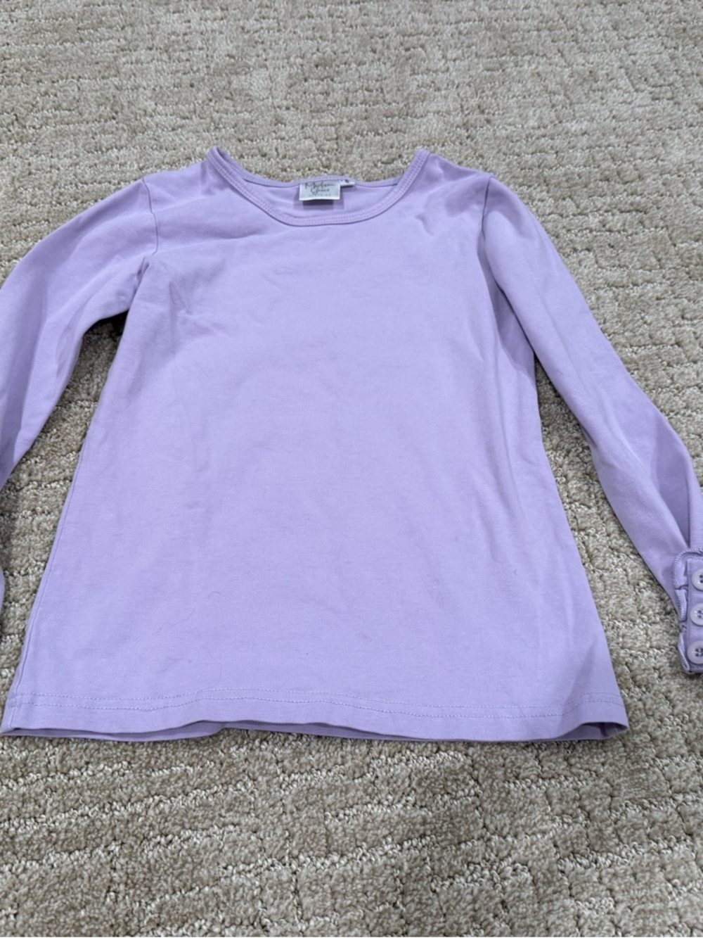 Girls' Lavender Long-Sleeve Crewneck Top